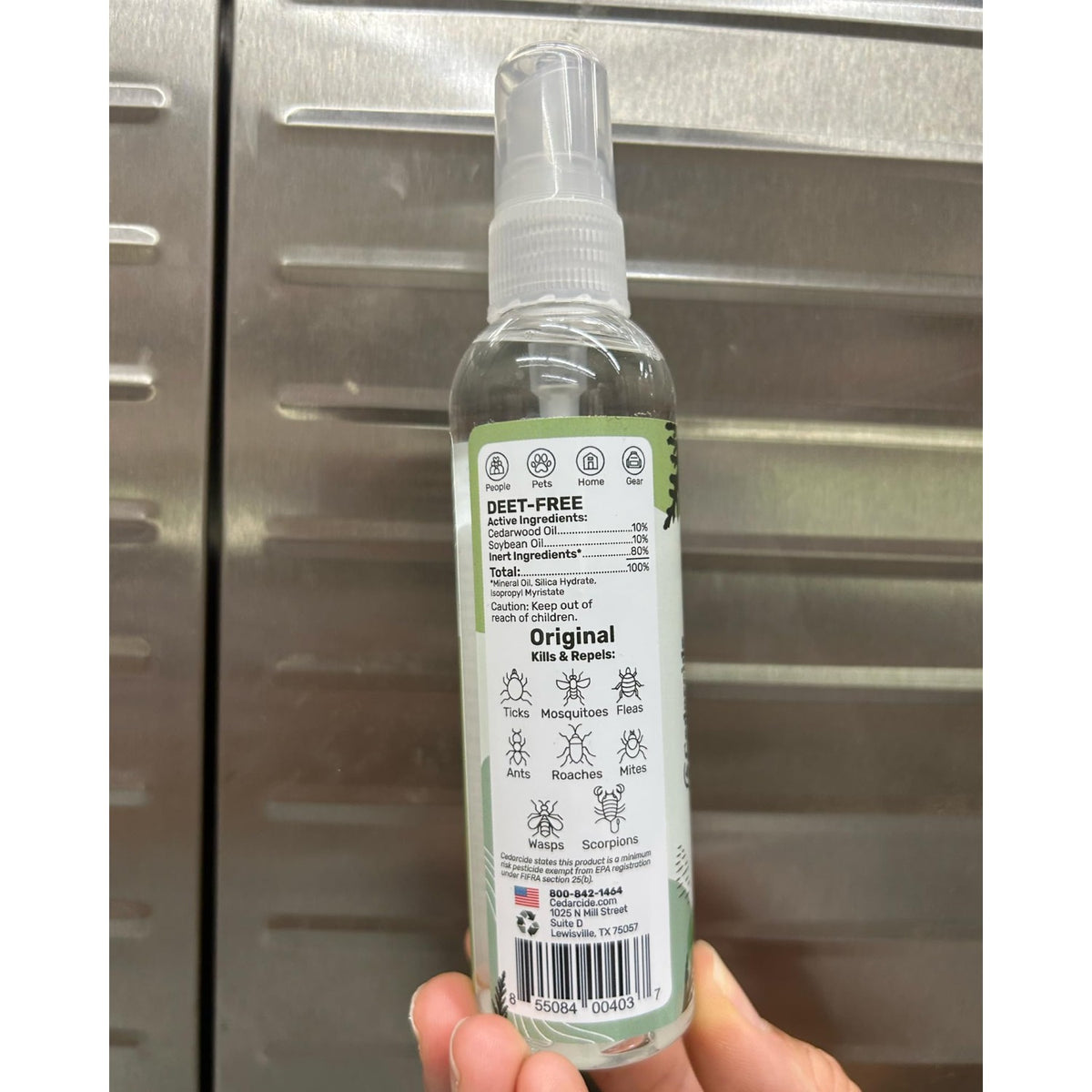 Cedarcide Original Bug Spray | Repel & Kill Fleas, Ticks, Mosquitoes, Mites, Ants & Chiggers | for use on People, Pets & Home | Natural Cedar Oil | Eco-Friendly | 4 Oz