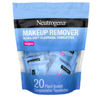 Buy now Neutrogena Makeup Remover Wipes, Daily Single Face Cleansing Towelettes, Makeup Removing Cleansing Wipes Removes Dirt & Oil, Alcohol-Free Face Towelettes, 20 ct at indiglob india