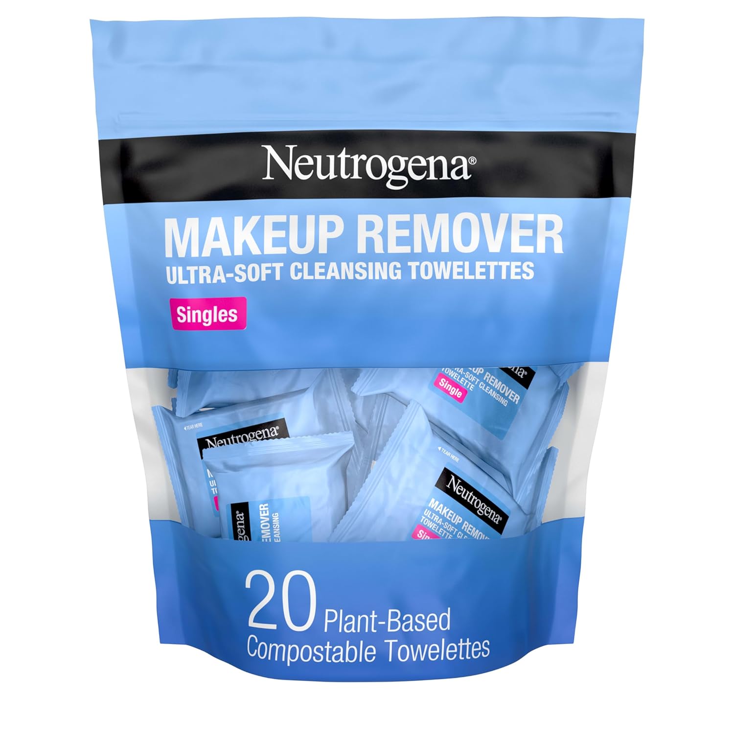 Buy now Neutrogena Makeup Remover Wipes, Daily Single Face Cleansing Towelettes, Makeup Removing Cleansing Wipes Removes Dirt & Oil, Alcohol-Free Face Towelettes, 20 ct 20ct Original Singles (Pack of 1) at indiglob india