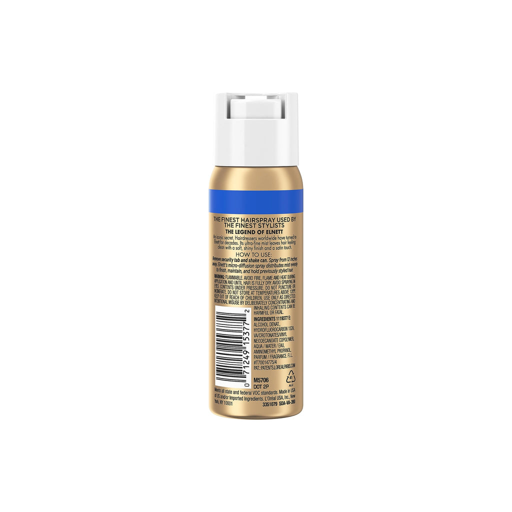 L'Oreal Paris Elnett Satin Hairspray Extra Strong Hold Travel Size 2.2 Ounce (1 Count) (Packaging May Vary)