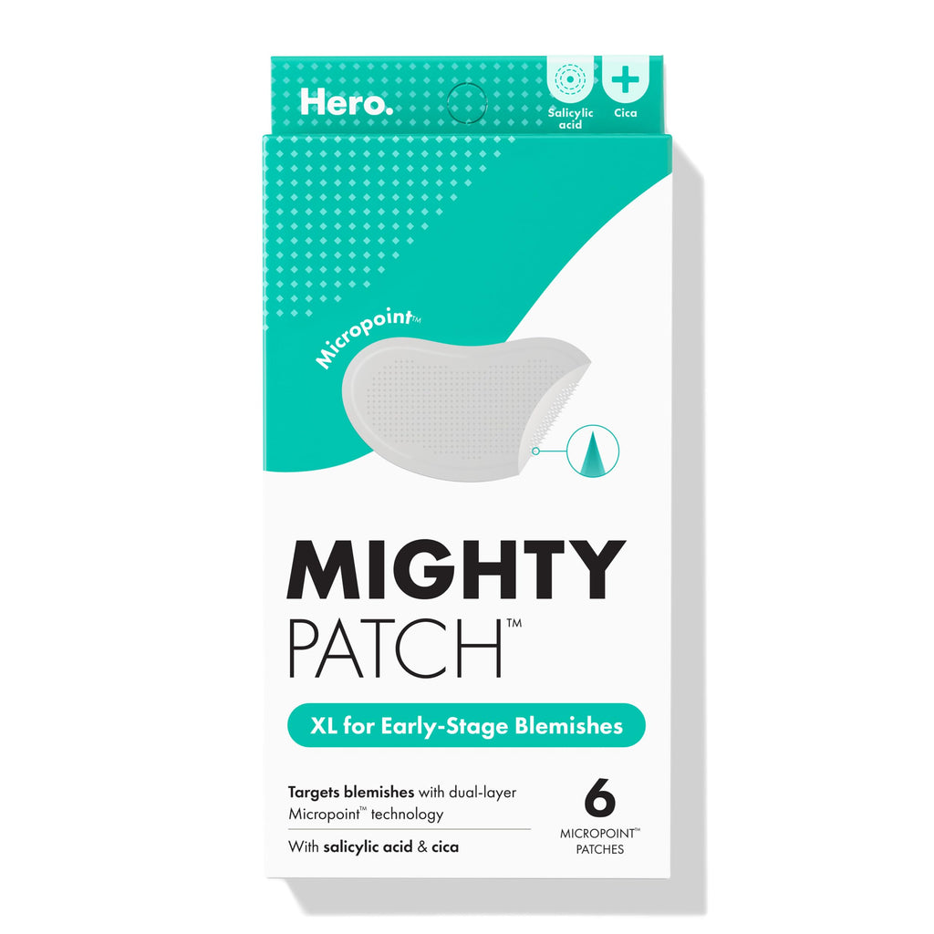 Mighty Patch Hero Cosmetics Micropoint Acne Pimple Patches, 8 Ct | For Early Stage Zits & Hidden Blemishes; Hydrocolloid with Salicylic Acid, Niacinamide, Cica; 395 Micropoints; Acne Stickers