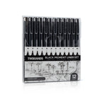 Buy now TWOHANDS Art Pens,Fineliner Ink Pens,Set of 12 Technical Drawing pen,Pigment Pen,Fine Point,Black,Waterproof,for Art Watercolor,Sketching,Anime,Manga, 902188 at indiglob india