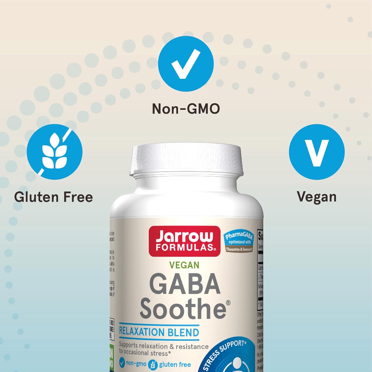 Buy now Jarrow Formulas GABA Soothe - 30 Veggie Caps - Supports Focus, Relaxation & Resistance to Stress - with Theanine & Ashwagandha Extract - 30 Servings at indiglob india