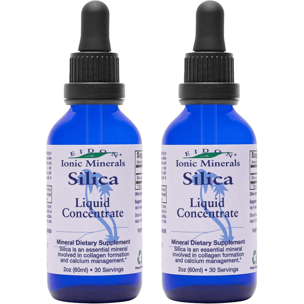 Eidon Ionic Minerals - Liquid Silica Mineral Concentrate - 18 oz | Silica Supplement for Hair, Skin & Nails, Drops to Support Collagen Production & Hair Loss for Women & Men, Manage Calcium