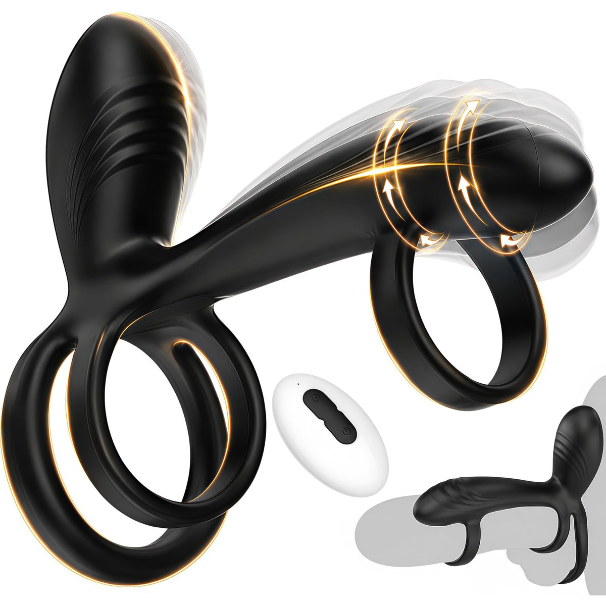 Vibrating Cock Ring with 360° Twisting G-Spot Stimulator – 2026 New Penis Sleeve Extender with 10 Vibration Modes, Penis Ring Couples Sex Toy for Clitoral & Testicle Stimulation, Adult Couple Vibrator