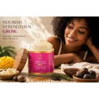 Chebe Hair Growth and Thickening Butter - Ayurvedic Deep Conditioner with Shea, Cocoa, Mango Butter, Fenugreek, and Rosemary for All Hair Types, 8 oz