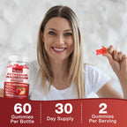 Potassium Magnesium Gummies with Electrolytes & Vitamins - Magnesium Glycinate, Potassium Citrate, Calcium, Vitamins B6, D3 & K2 for Muscle Function & Recovery - Vegan, Strawberry, 60 Count