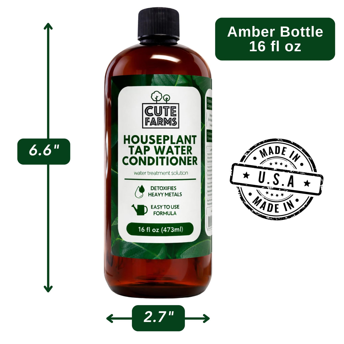 Tap Water Conditioner for Houseplants, Hydroponics, & Aquariums | 16oz | Detoxifies Heavy Metals, Remove Chlorine & Chloramines, Balance pH, Support Plant Growth - Cute Farms