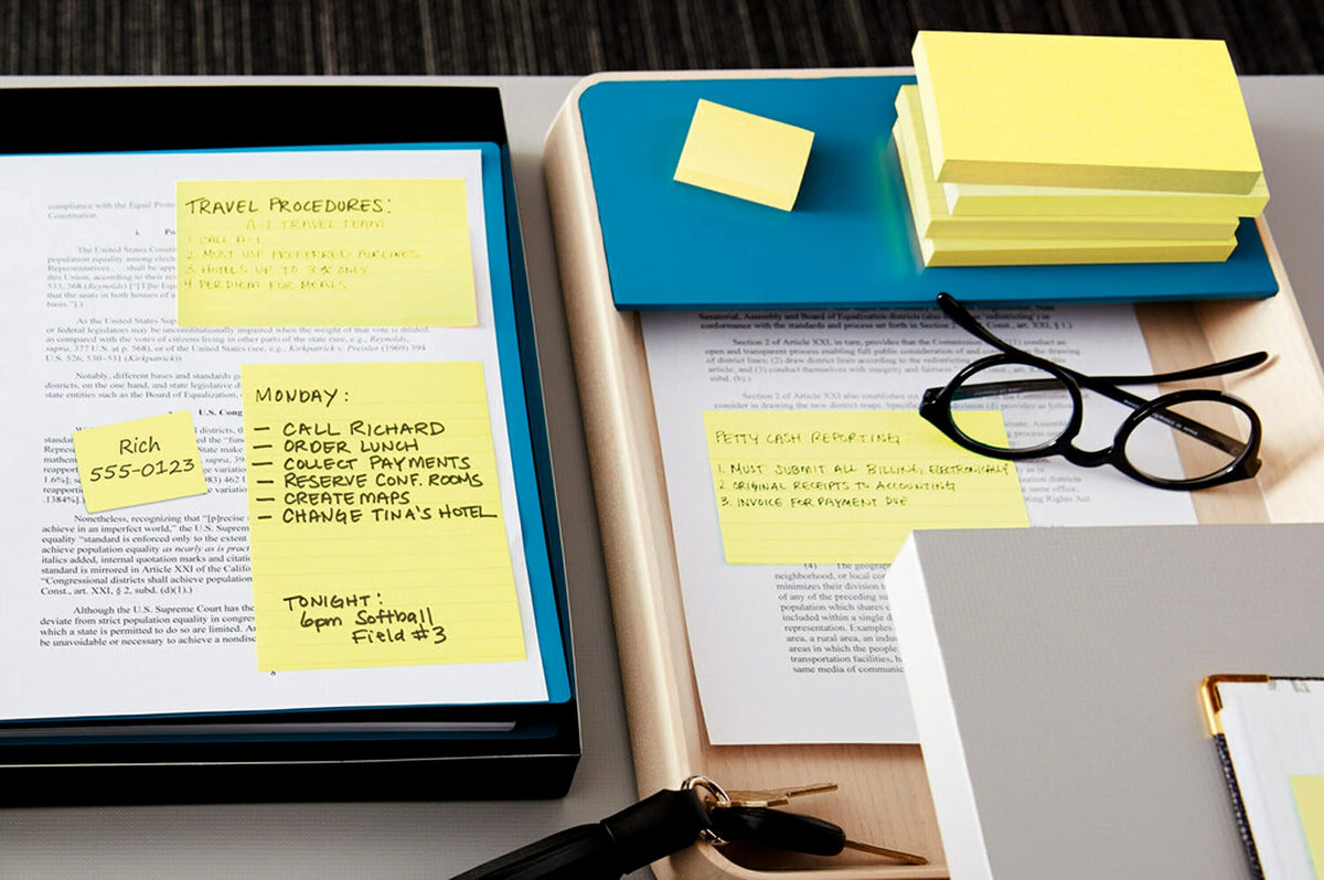 Post-it Notes, 1 /3/8 x 1 7/8 in, 12 Sticky Notes Pads, 100 Sheets per Pad, Canary Yellow, The Original Post-it Note, School Supplies and Oﬃce Products