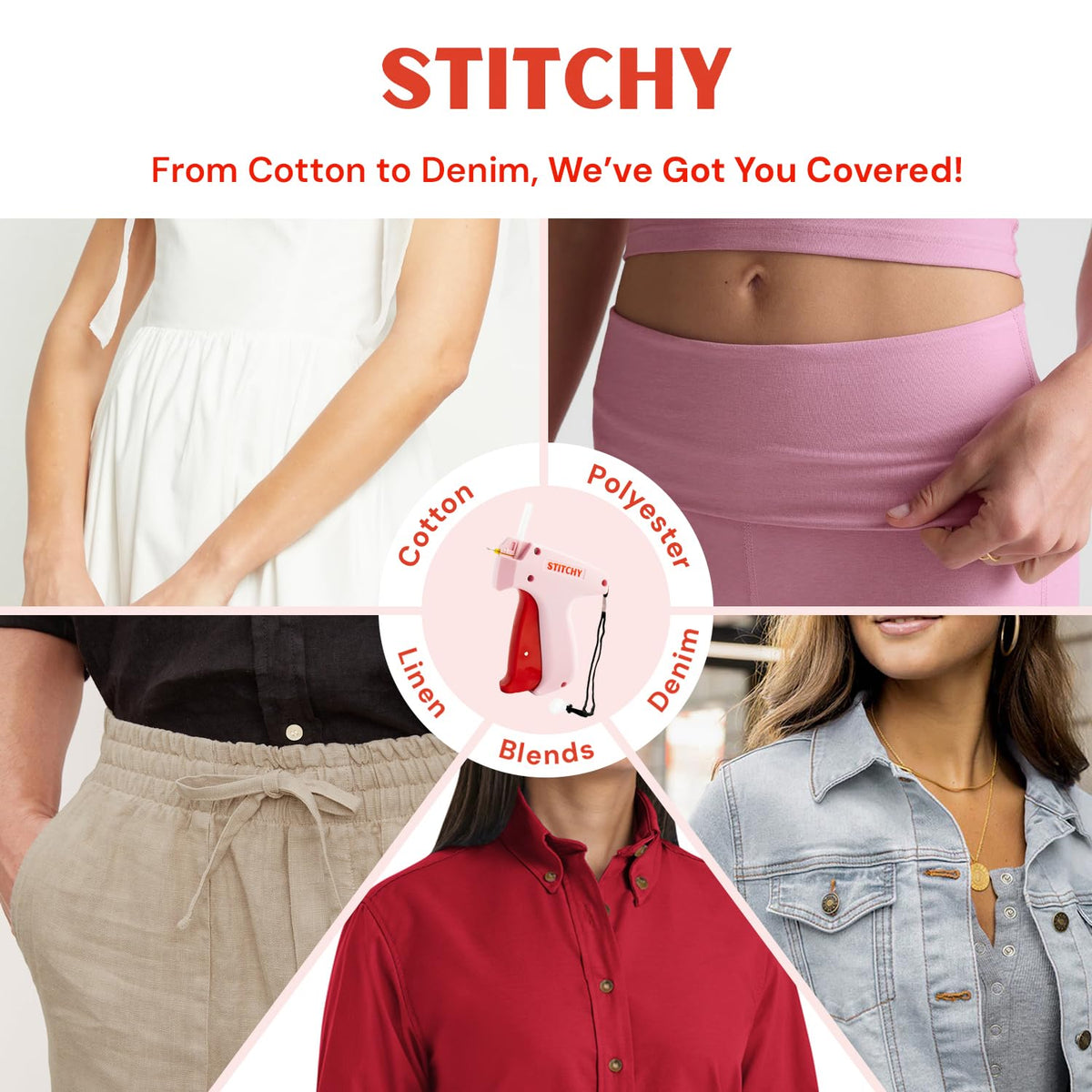Stitchy Portable, TSA-Safe, No-Sew Instant Hemming Tool with Refills