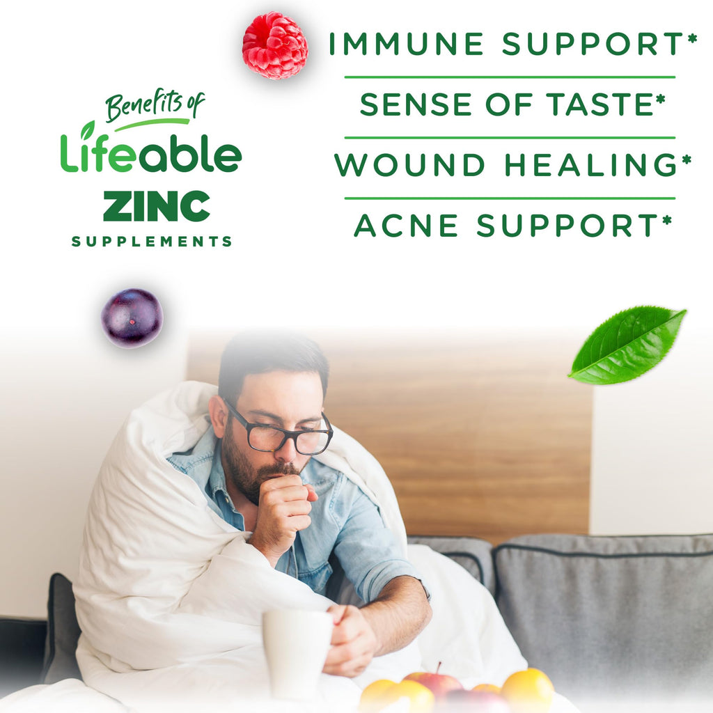 Lifeable Zinc Gummies for Women and Men, Maximum Strength 50 mg, 90 Ct