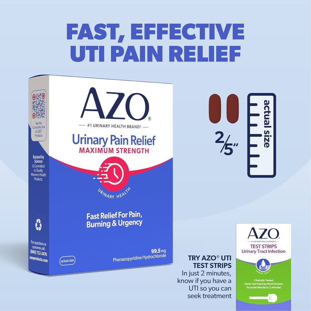 Buy now AZO Urinary Pain Relief Maximum Strength, Fast relief of UTI Pain, Burning & Urgency, Targets Source of Pain, #1 Most Trusted Brand, 24 Tablets at indiglob india