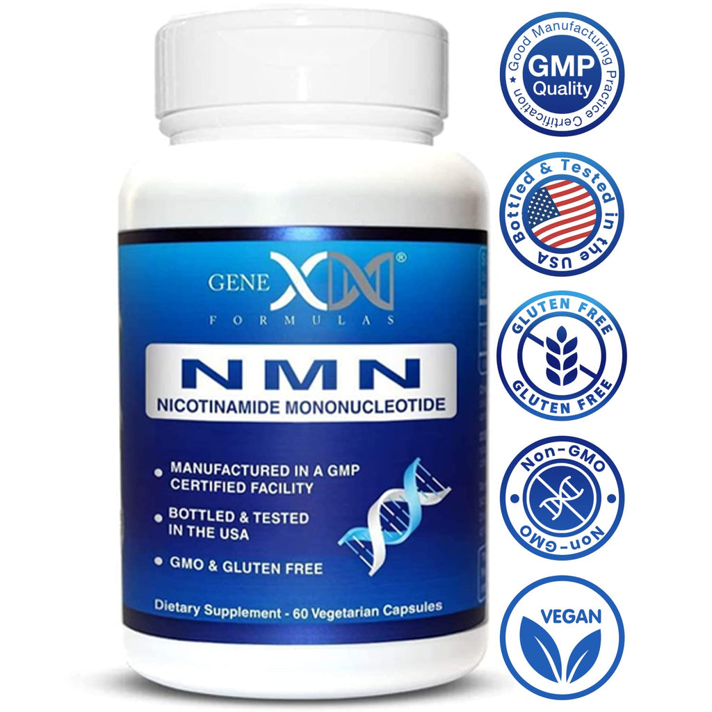 Genex Formulas NMN 250 mg Dose Stabilized Form 99% Pure Supplement 60 Caps | NMN Supplement for Cellular Energy, Increased NAD Levels, DNA Repair, and Healthy Aging, GMP Certified, 30 Day Supply