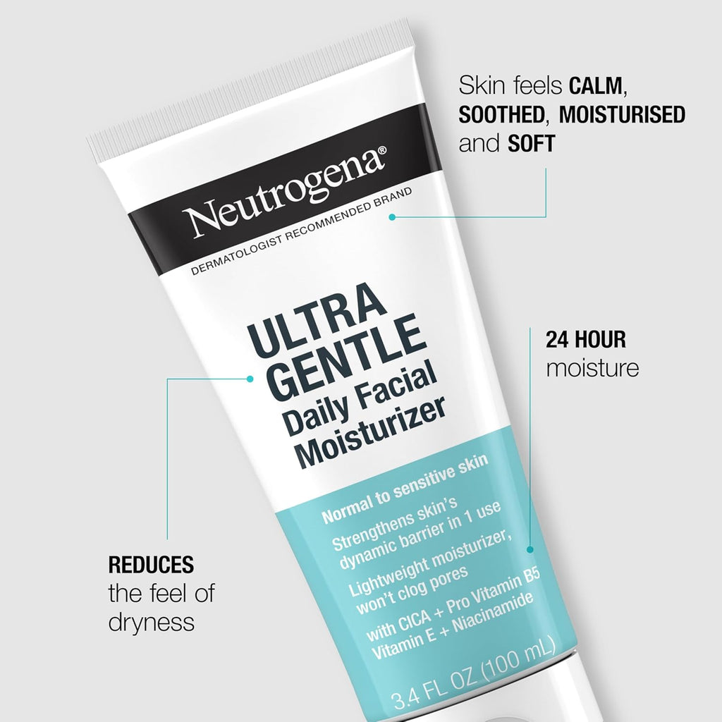 Buy now Neutrogena Fragrance Free Daily Facial Moisturizer, Face & Neck Moisturizer for Sensitive Skin with Vitamin B3, Pro-Vitamin B5 & Vitamin E Supports Skin's Dynamic Barrier, 3.4 fl. oz, Pack of 3 at indiglob india