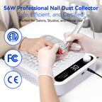 Makartt Nail Dust Collector - 4200 RPM Adjustable Speed Digital Display | Strong Suction Nail Dust Vacuum Digital Display, Reusable Filter, Compact for Home Salon Use White