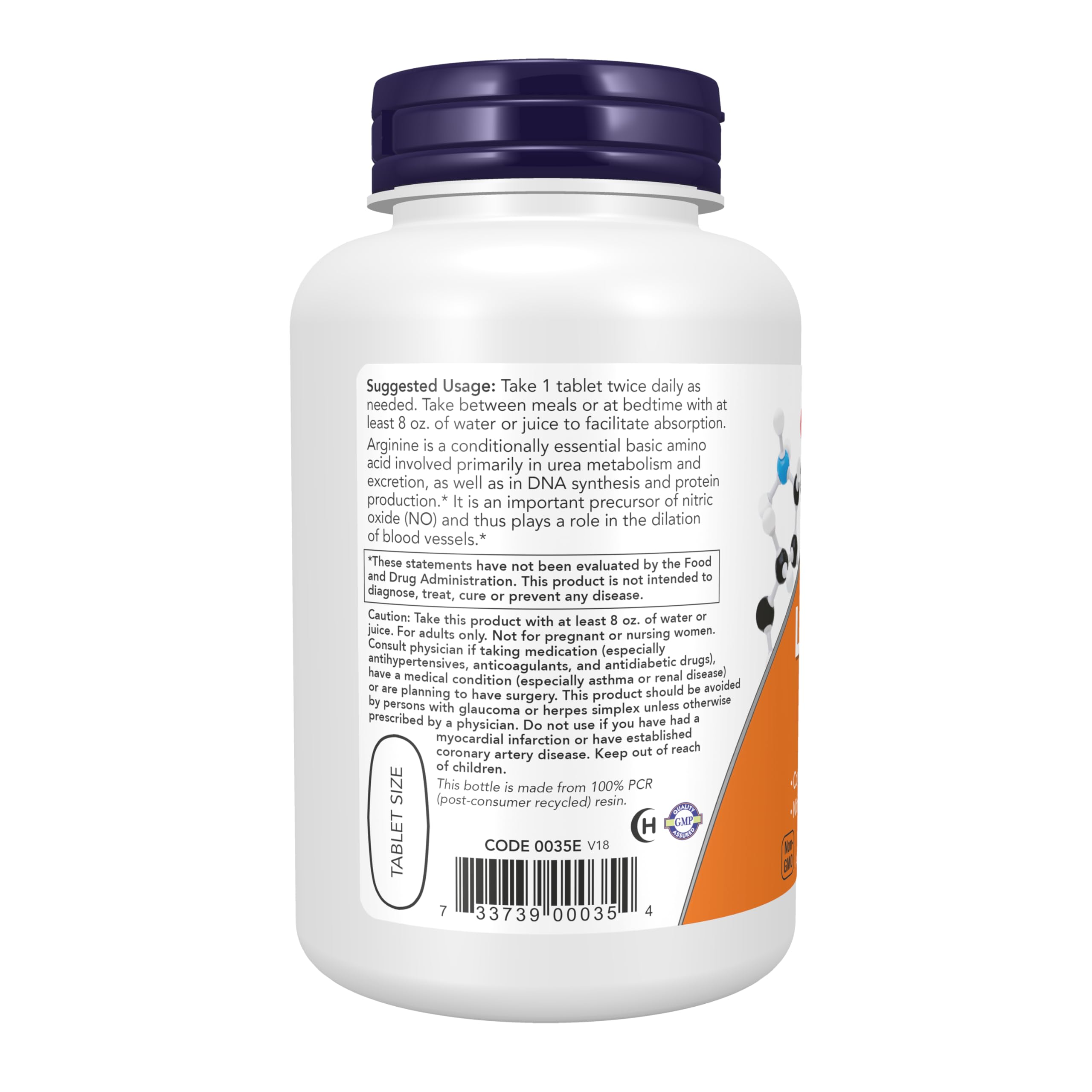 NOW Foods Supplements, L-Arginine 1,000 mg, Nitric Oxide Precursor*, Amino Acid, 120 Tablets