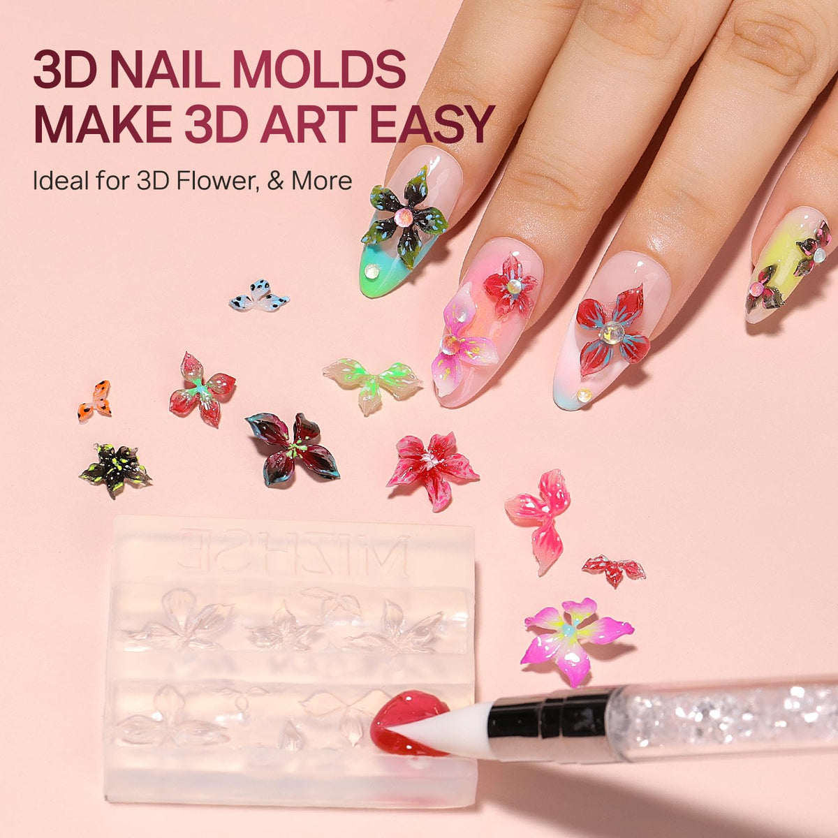 Shop MIZHSE 3D Sculpting Gel for easy nail art. Create stunning 3D designs. Available for order now in India!