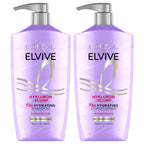 L'Oreal Paris Elvive Hyaluron Plump Shampoo and Conditioner Set for Dry, Dehydrated Hair, 72H Hydrating Hair Care, Infused with Hyaluronic Acid Complex, 53 Fl Oz Set