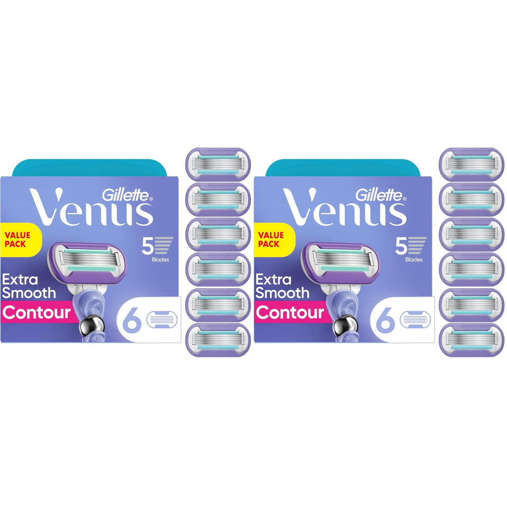 Gillette Venus Deluxe Smooth Swirl Womens Razor Blade Refills, 6 Count, Moisture Ribbon to Protect Against Irritation