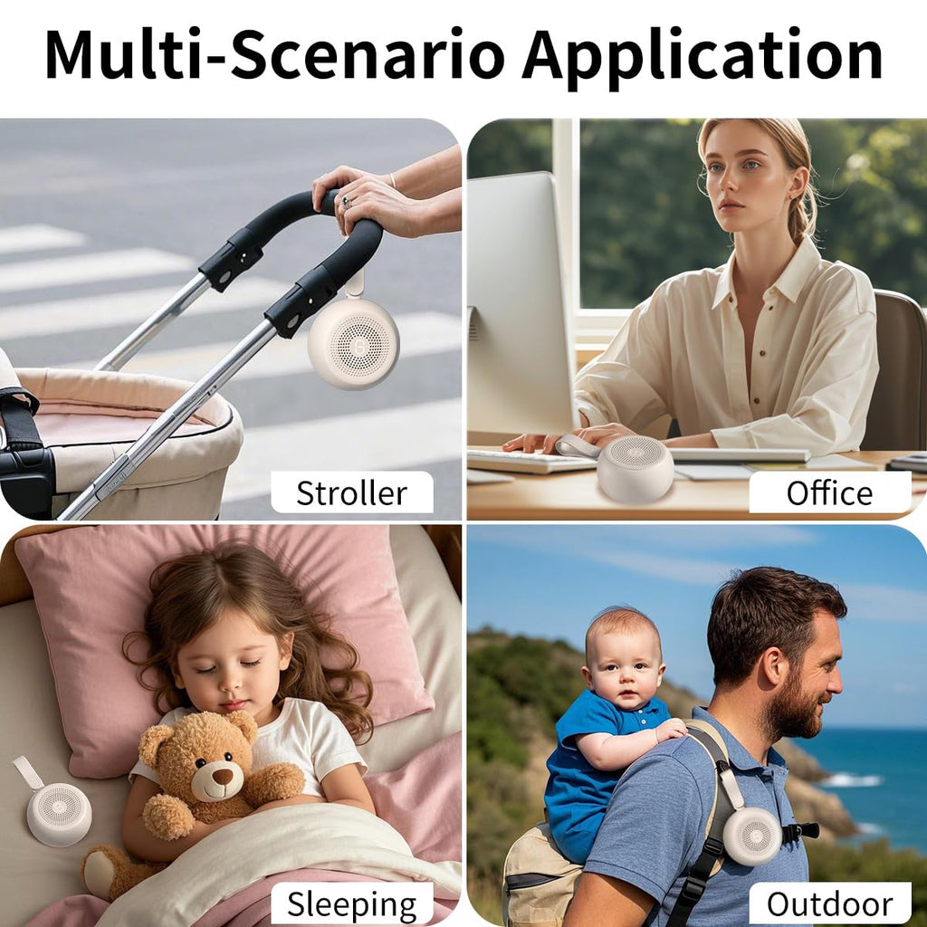 Easysleep White Noise Sound Machine Portable Sleep Machine for Baby Adult with 30 Soothing Sounds 12 Night Light Colors 4 Timer Memory Function Rechargeable Noise Machines for Sleeping, Office