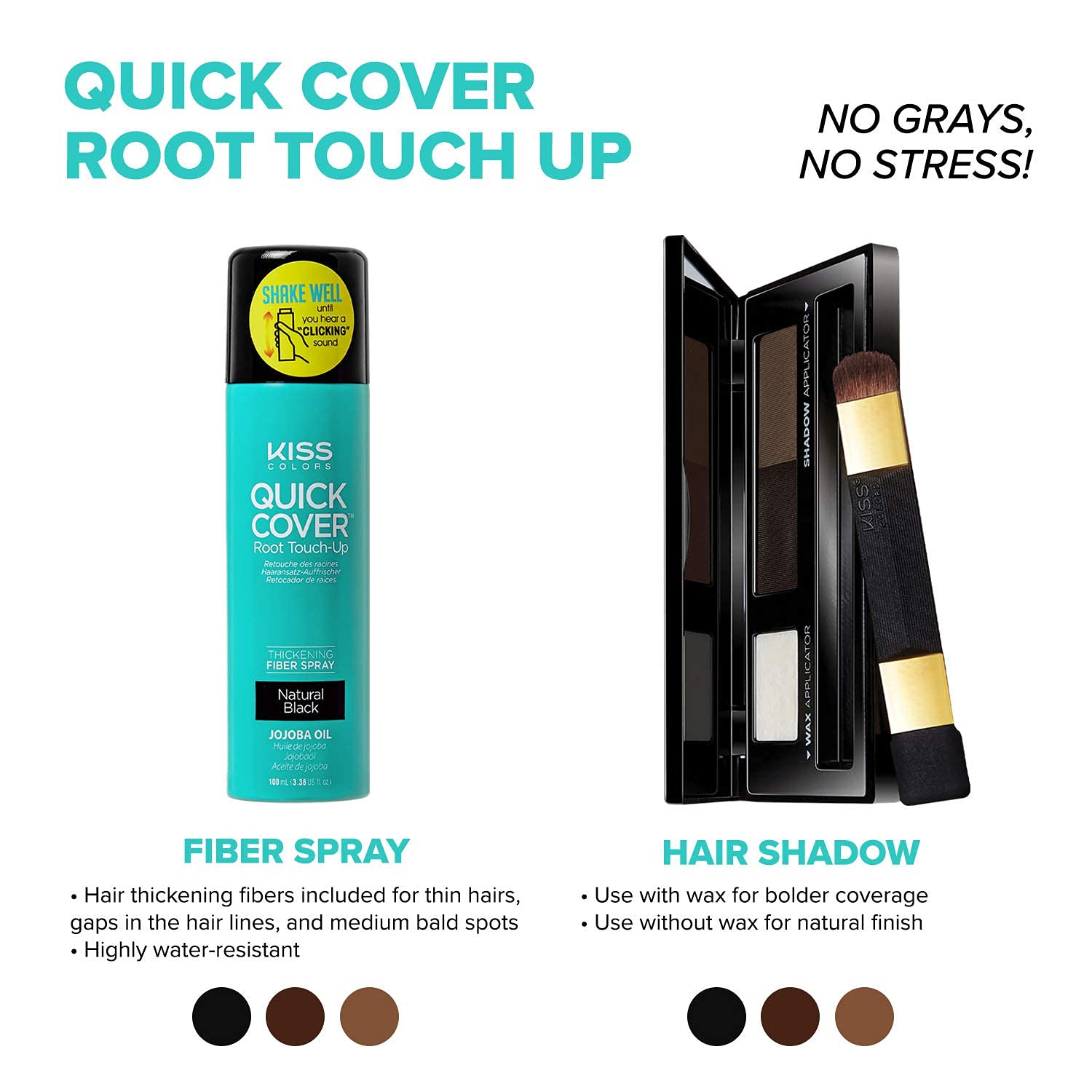 Buy now KISS Quick Cover Root Touch-Up Hair Shadow Dark Brown QCS02 at indiglob india