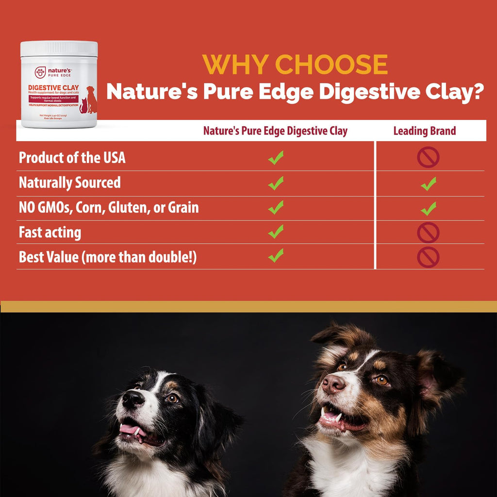 Clay Powder Anti Diarrhea for Dogs & Cats. Supports Gas Relief. Normalizes Gut PH in Dogs and Cats. Constipation Relief. Extra Large 7.40 oz.