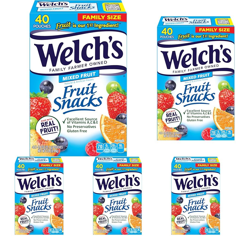 Buy now Welch's Fruit Snacks, Mixed Fruit Snack Box, Gluten Free, 0.8oz Snack Packs (Pack of 40) Mixed Fruit 0.8 Ounce (Pack of 200) at indiglob india