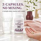 LUMINE Multi Collagen Complex Capsules, Collagen Peptides, Non-GMO Ingredients,Free from Gluten and Soy. Vegan-Friendly, 120Capsules / 60 Servings