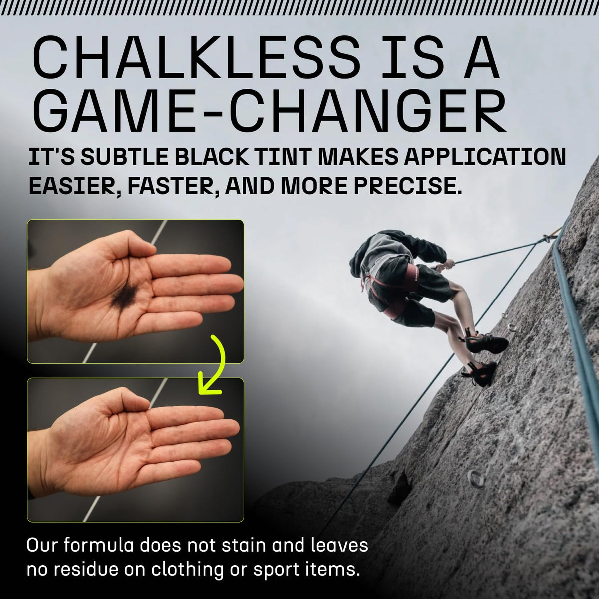 Chalkless Black Grip Enhancer for Pickleball, Tennis, Golf, Shooting Sports