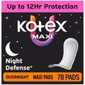 Kotex Overnight Maxi Pads, 78 Count, 2 Packs of 39