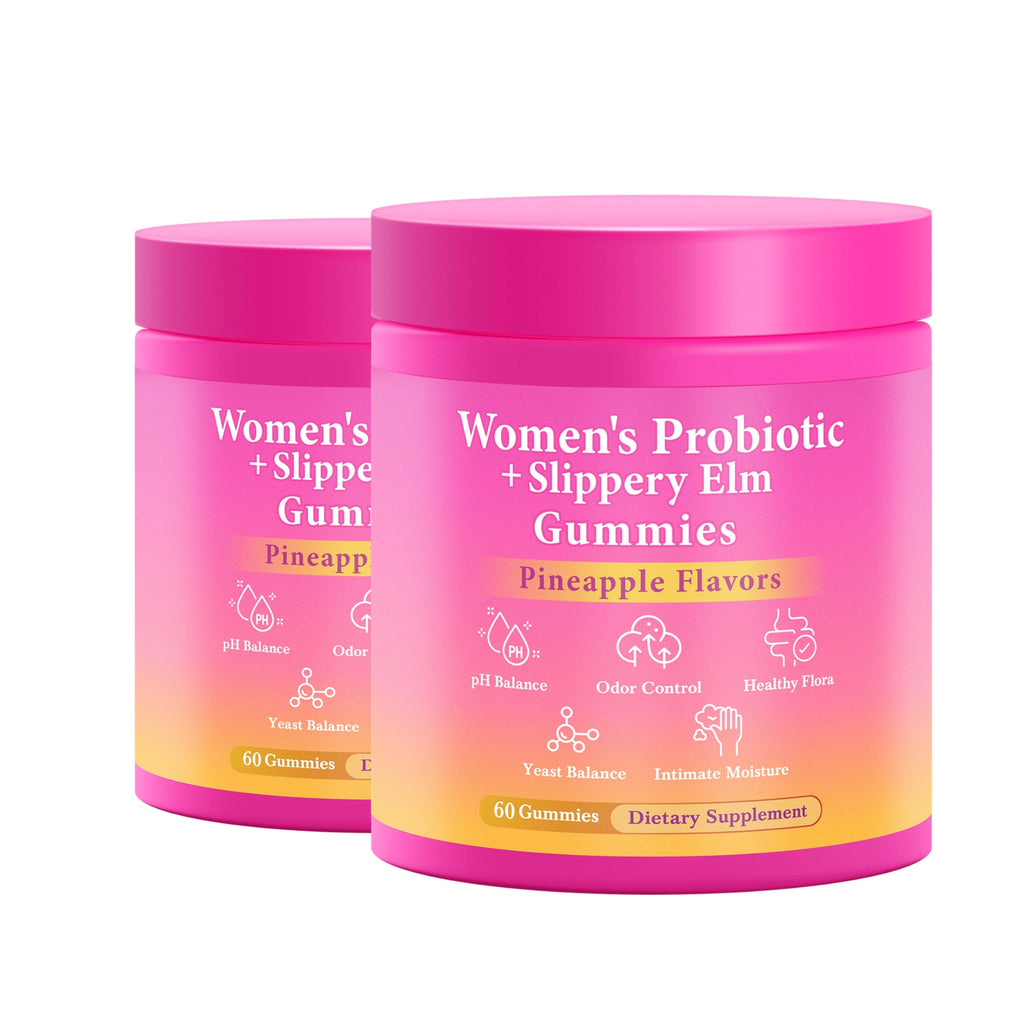 BURMINY Her Juicy Feminine Probiotics Gummies, Premium Feminine Balance Probiotics with Slippery Elm for Women's pH Balance and Freshness – Support Daily Wellness & Comfort 120 Pineapple Gummies