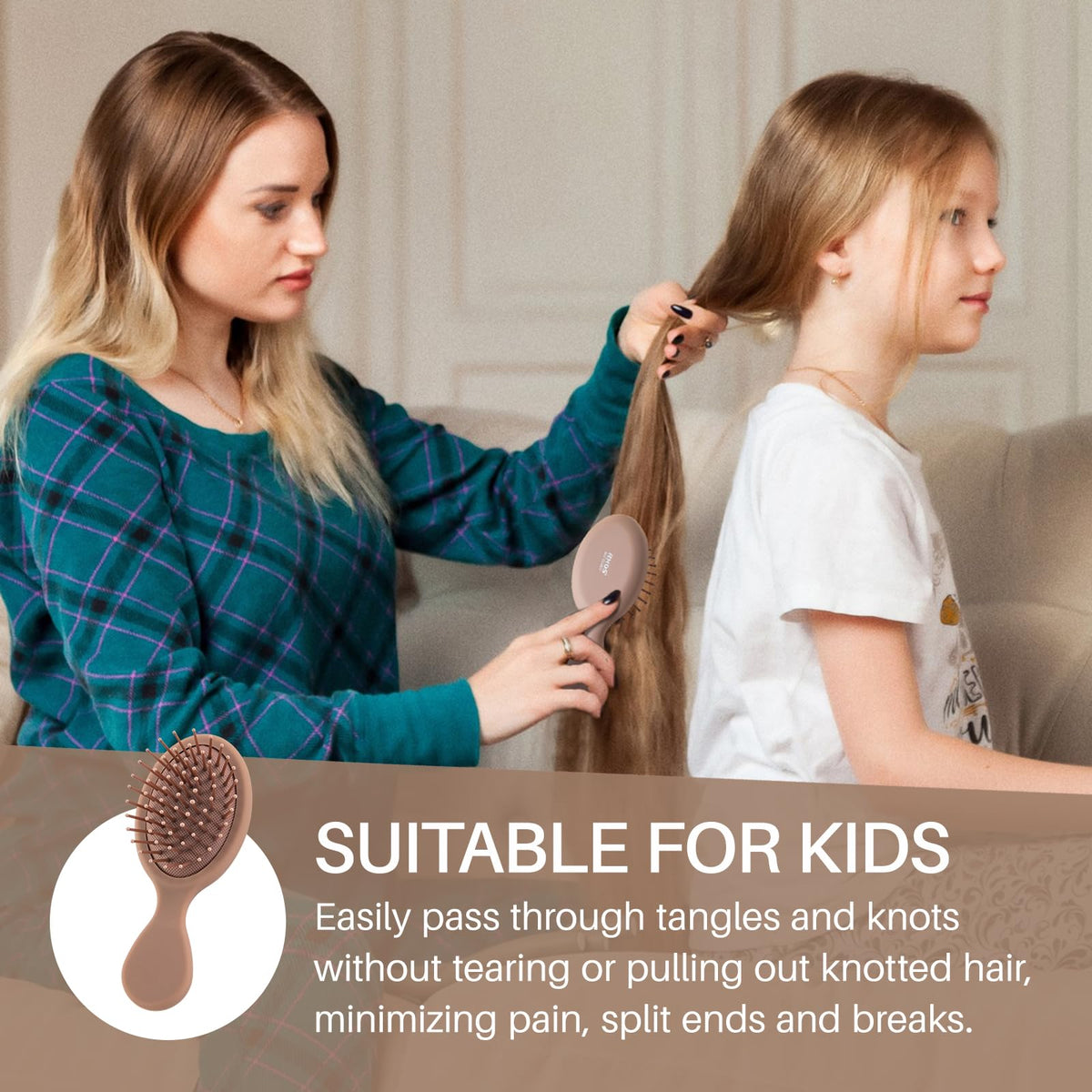 RHOS folding brush with mirror for women, perfect for tangle-free grooming. Available online, order now for convenience!