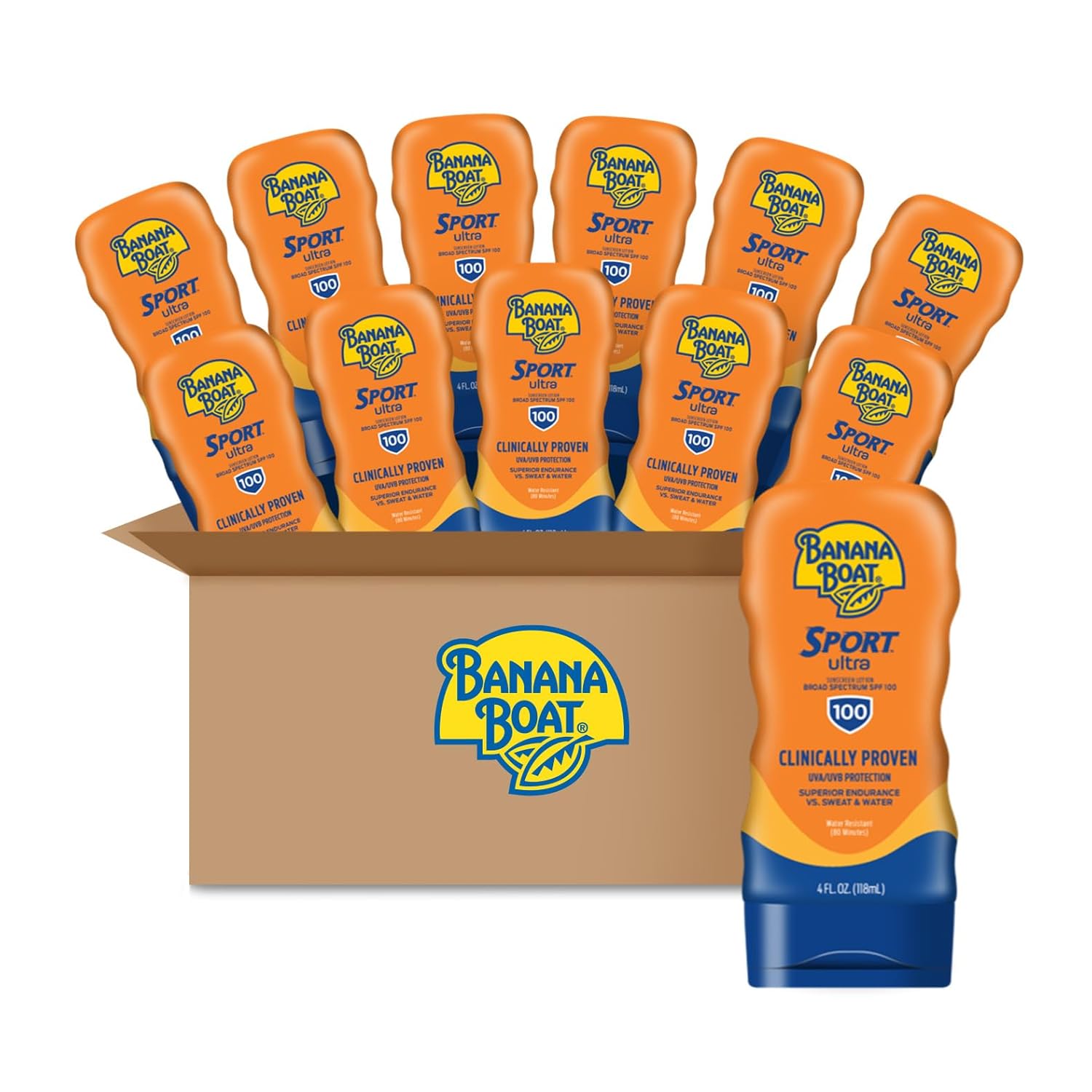 Buy now Banana Boat Sport Ultra SPF 60 Sunscreen Lotion, 8oz, Banana Boat SPF 60 Lotion, Oxybenzone Free, High SPF , Water-Resistant Sunscreen, 8oz 4 Fl Oz (Pack of 12) SPF 100 Lotion at indiglob india