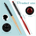 Buy now 2 Pcs Small Round Hair Brush Mini Round Wood Brush Roller Quiff Hair Combs Nylon Bristles es Salon dressing for Blow Drying Curly Styling Bangs Lifting Beard Care, 2 Styles at indiglob india