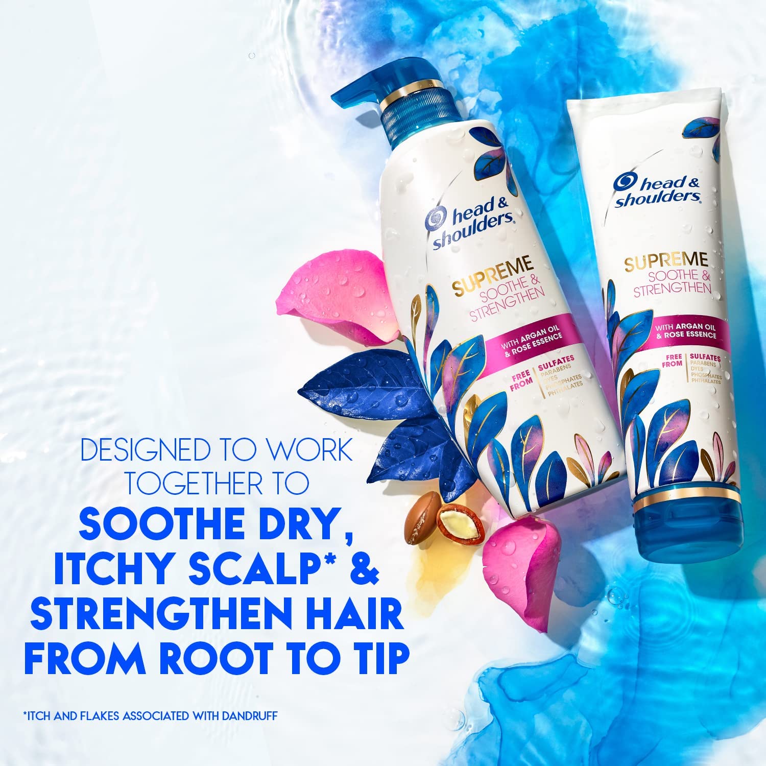 Head & Shoulders Supreme Sulfate-Free Conditioner with Argan Oil, with 1% Pyrithione Zinc, Anti-Dandruff Treatment, Soothe and Strengthen Hair and Scalp, 28.2 fl oz
