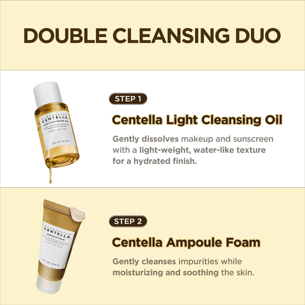 SKIN1004 Centella Travel Kit, Korean Skin Care Set of 5, Travel Size | A Travel Size Skincare Gift Set with Toner, Serum, Oil Cleanser, Face Wash, and Moisturizer, Made with Madagascar Centella