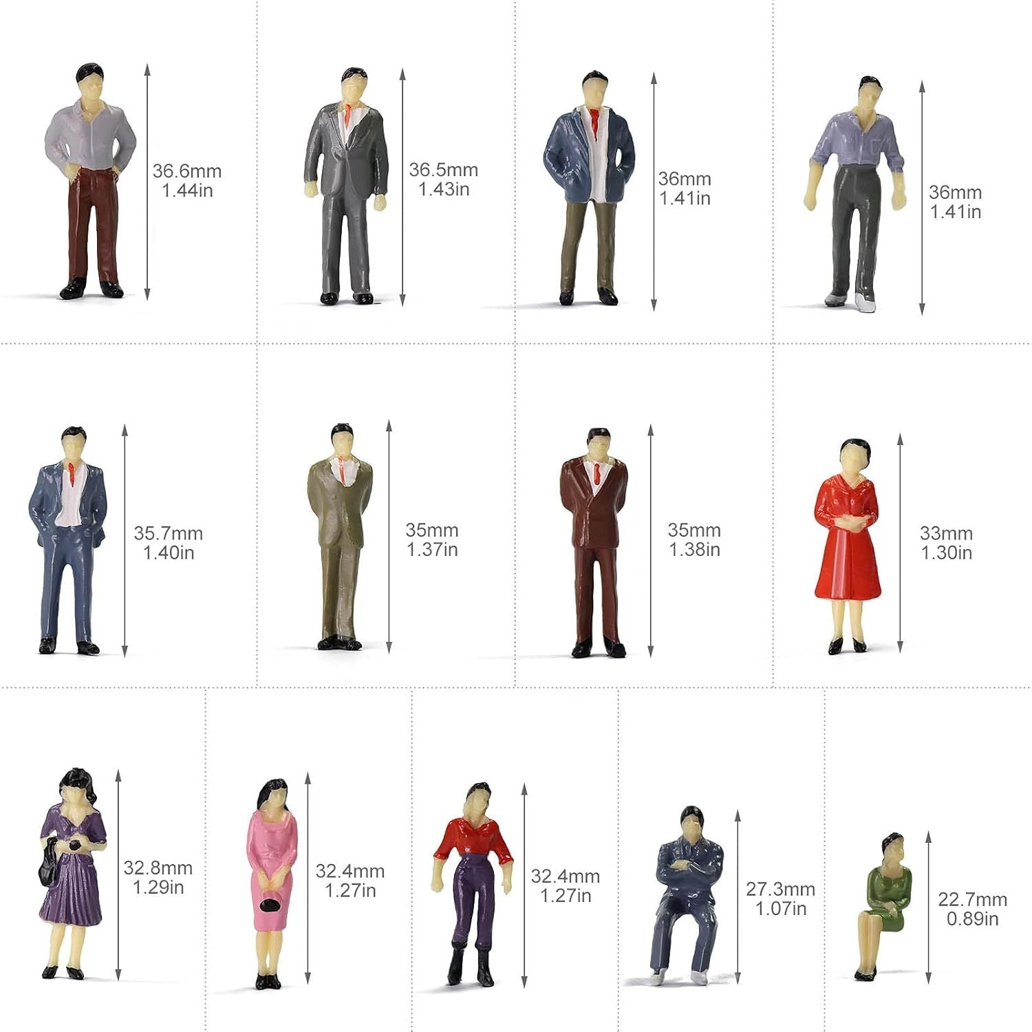 Buy now P50 Model Trains Architectural 1:50 O Scale Painted Figures O Gauge Sitting and Standing People for Miniature Scenes New (50PCS) at indiglob india