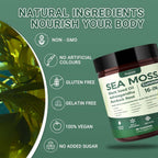 Sea Moss Gummies 16-1, Black Seed Oil Ashwagandha Turmeric Bladder Wrack Vitamin C Vitamin D3 Elderberry Manuka Dandelion Yellow Dock Apple Cider Vinegar for Men & Women
