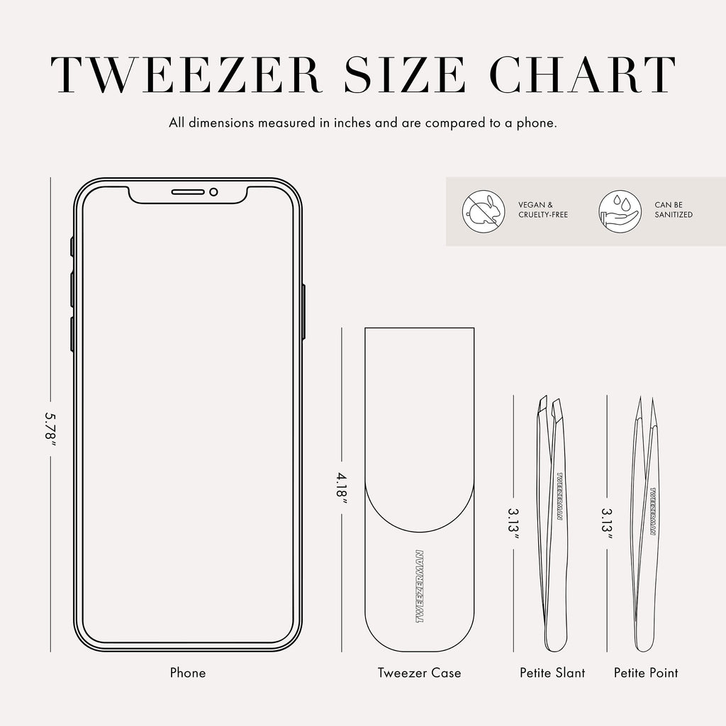 Tweezerman Exclusive Petite Tweeze Set for Eyebrows with Case Tea Rose
