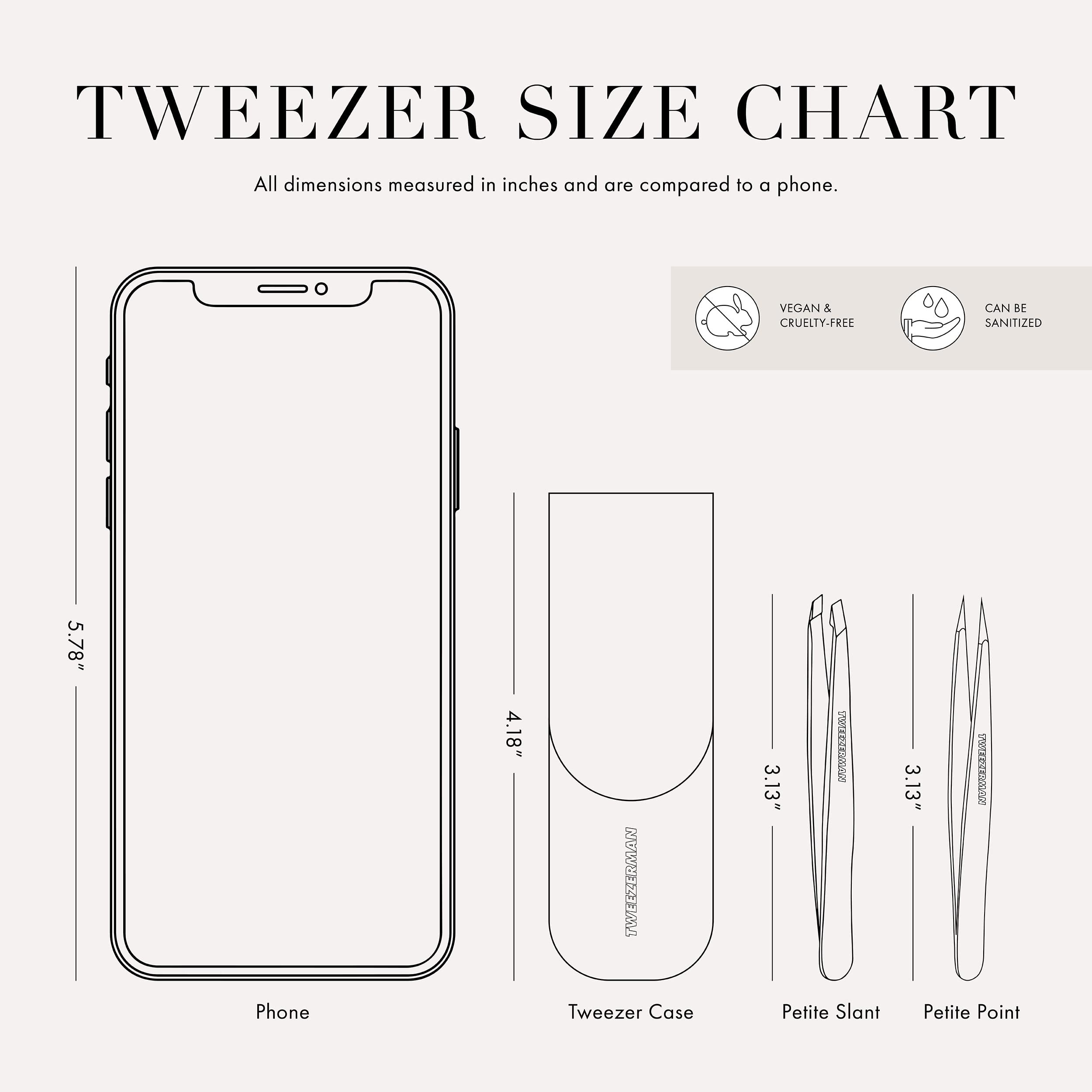 Tweezerman Exclusive Petite Tweeze Set for Eyebrows with Case Tea Rose