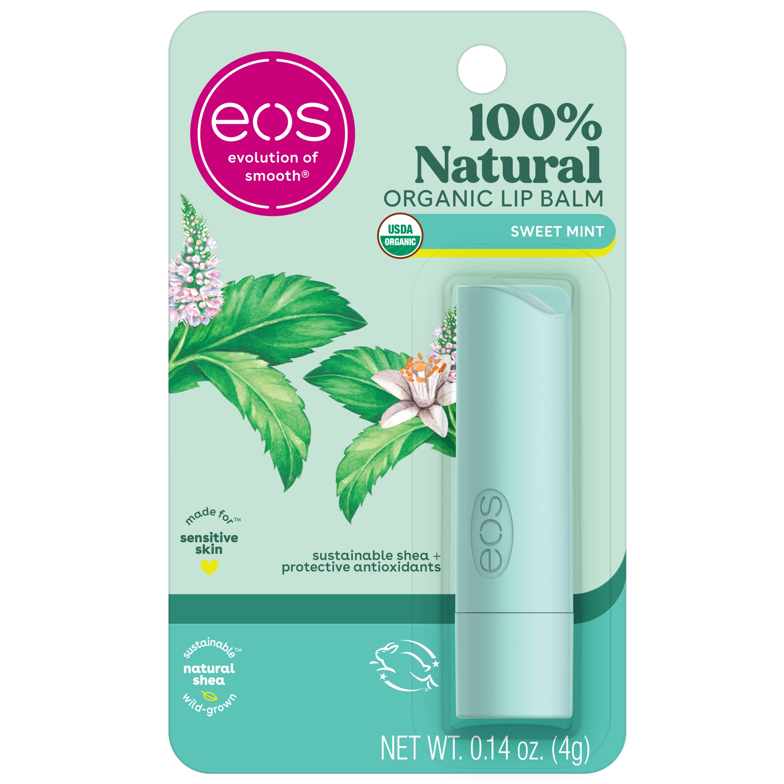 eos Natural Shea Lip Balm- Birthday Cake, All-Day Moisture, 0.14 oz