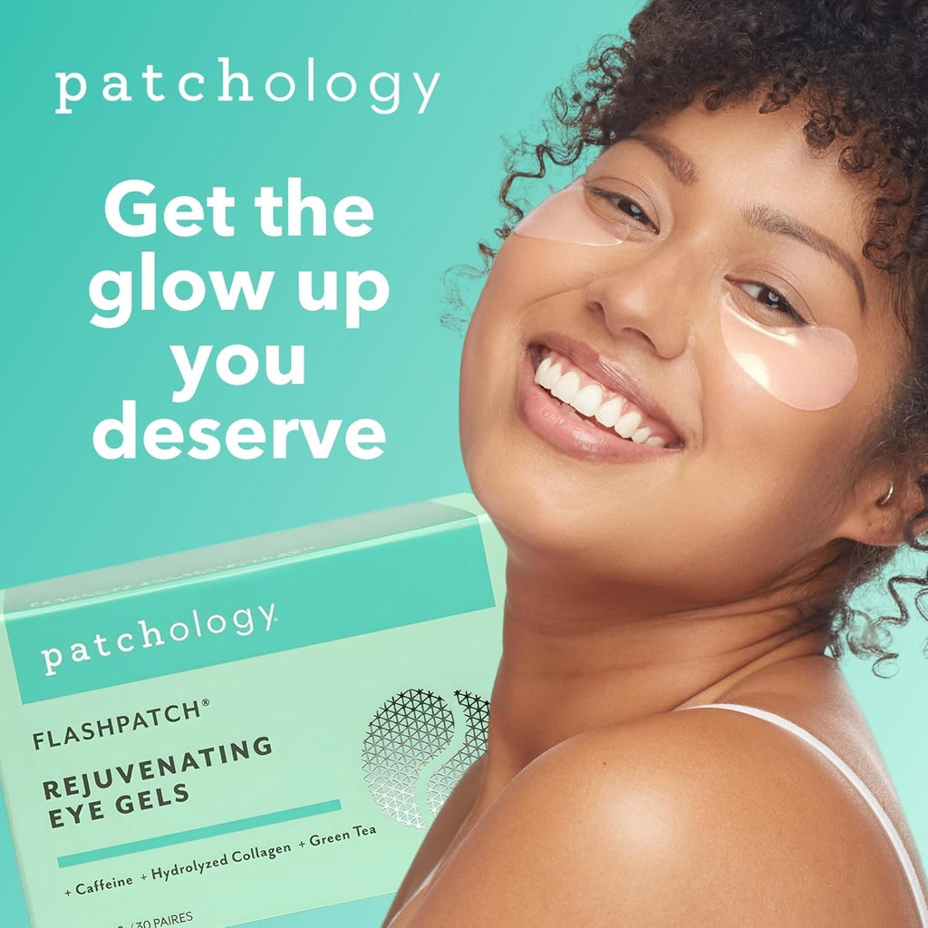 Buy now Patchology Rejuvenating Under Eye Gels - Hydrating Eye Mask w/Caffeine, Hydrolyzed Collagen & Centella Asiatica- Under Eye Patches For Dark Circles - Minimize Puffiness & Wrinkle Reducer - 30 Pairs at indiglob india