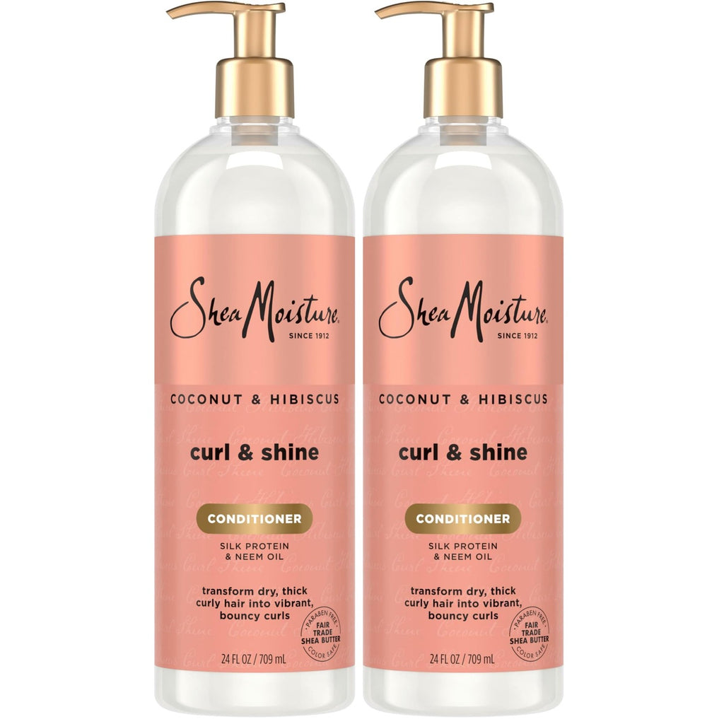 Buy now SheaMoisture Curl & Shine Conditioner Coconut & Hibiscus, for Thick, Curly Hair to Moisturize & Soften, 13 oz at indiglob india
