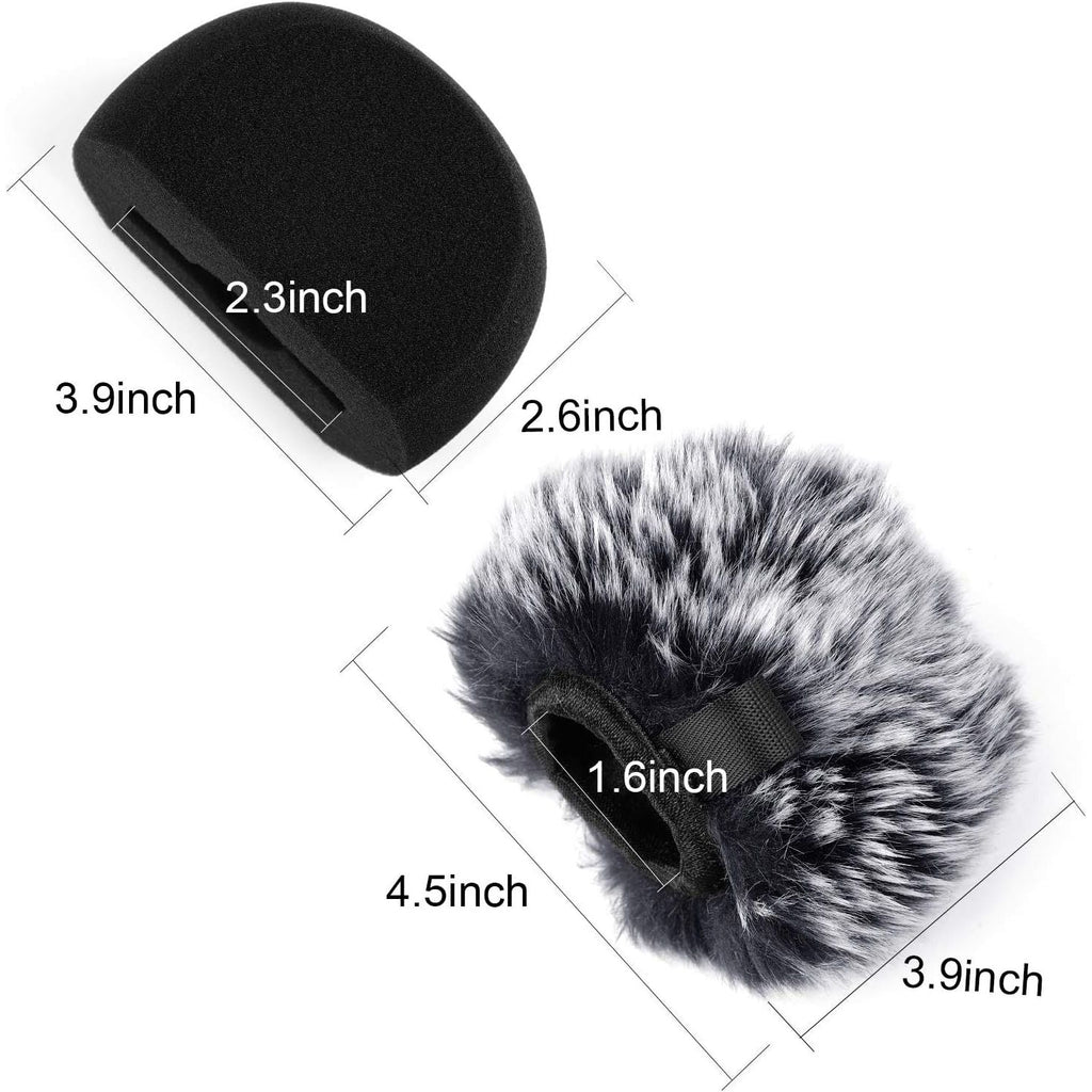 Buy now ChromLives Windscreen Microphone Wind Muff, Foam Wind Screen Wind Cover Compatible with Zoom H5 H6 Portable Handy Recorder Furry & Foam 2Pack at indiglob india