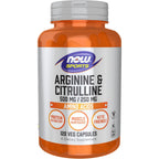 Buy now NOW Sports Nutrition, Arginine & Citrulline 500 mg/ 250 mg, Amino Acids, 120 Veg Capsules at indiglob india