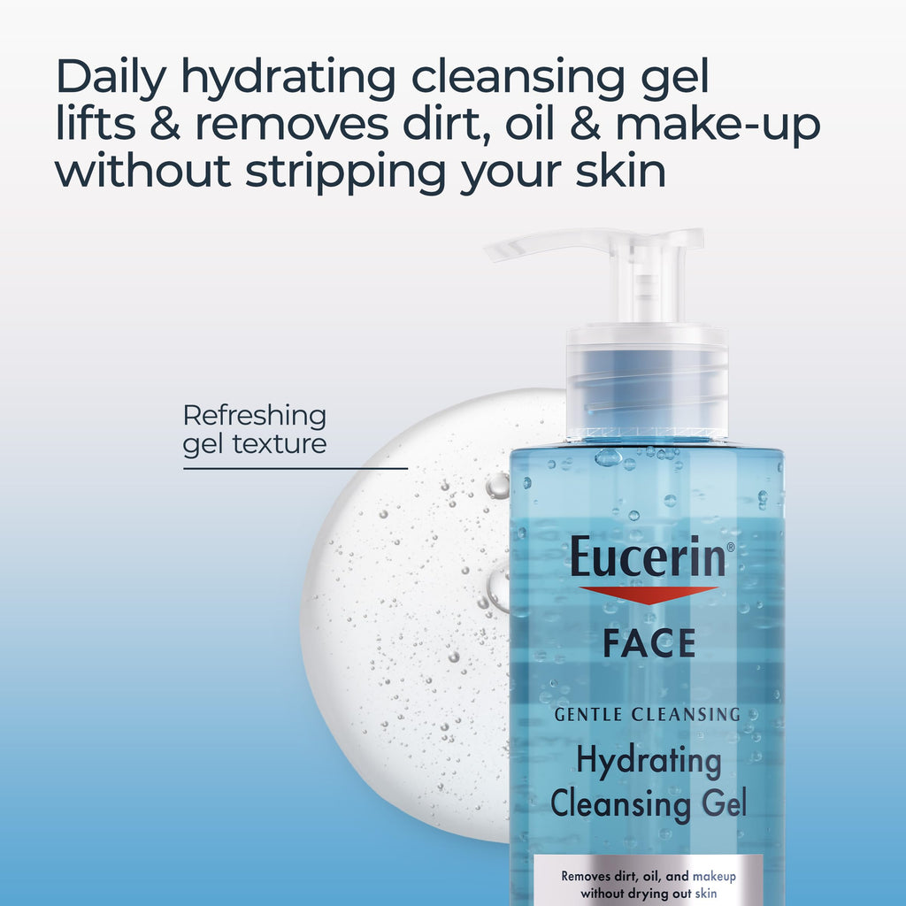Eucerin Gentle Cleansing Hydrating Gel Cleanser, 13.5 Fl Oz Bottle