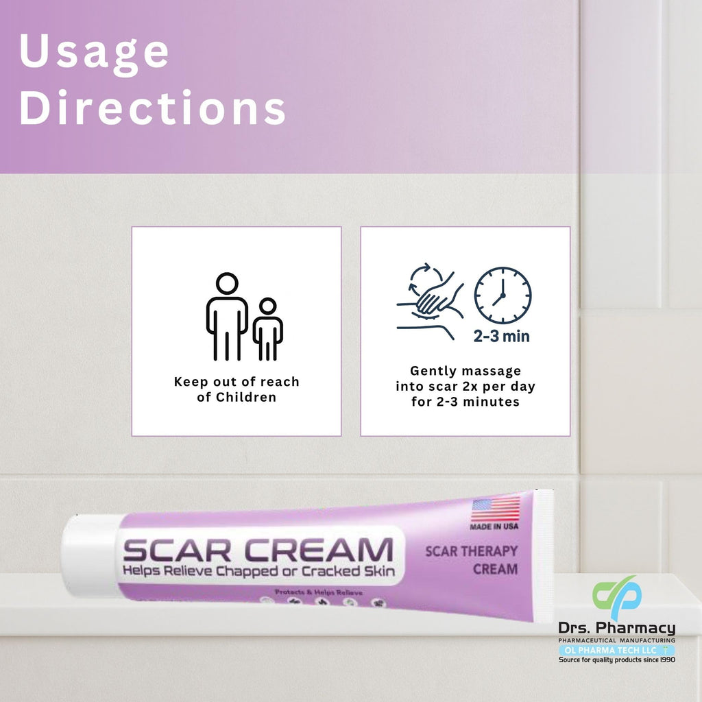 Scar Cream – Helps Reduce Appearance of Old & New Scars – 1 oz, Made in USA