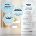 Pure Therapro Rx Methyl B Complete, Vitamin B Complex, 120 Capsules | Includes Folate & B12, Vitamin B6, Riboflavin & TMG, For Men & Women, Made in USA, 120 Servings