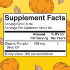 MARYRUTH'S Organic Pumpkin Seed Oil Cold Pressed, Sugar Free, 60 Servings | 2 Month Supply, USDA Organic Liquid Drops, Urinary Health in Men, Sugar Free, Vegan, Non-GMO
