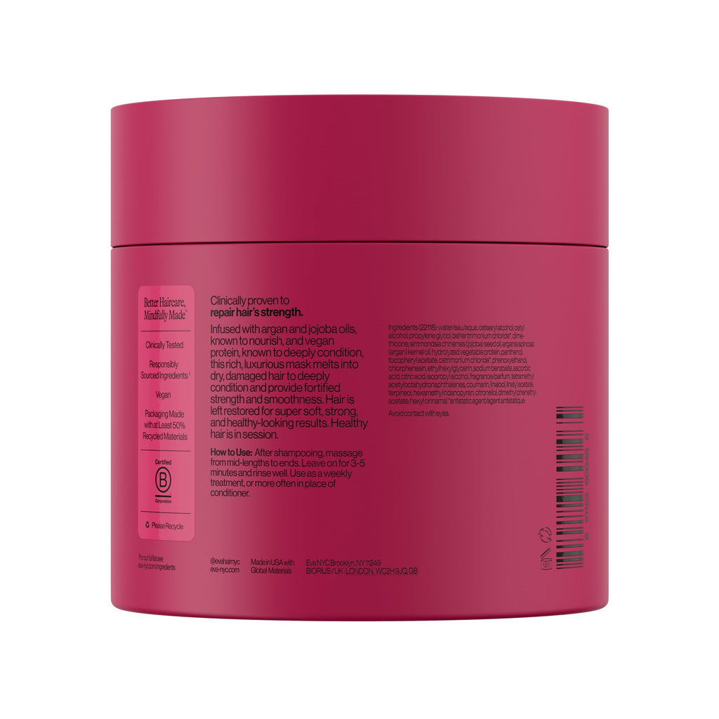 Eva NYC Therapy Session Deep Conditioning Hair Mask with Vegan Protein, Jojoba Oil + Argan Oil - Hydrate, Soften + Repair Hair Strength - Sulfate Free - Warm Vanilla Scent - 13.5 fl oz